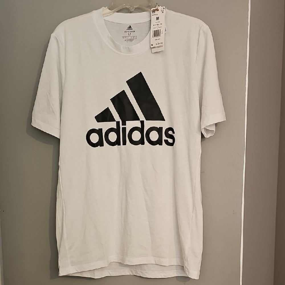 Adidas White T-Shirt with Black Logo